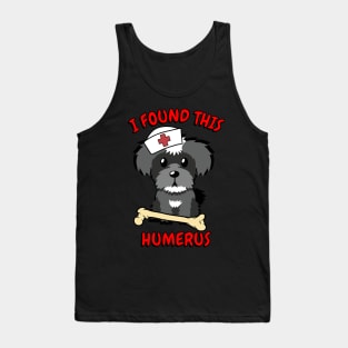 Funny schnauzer tells a lame joke Tank Top